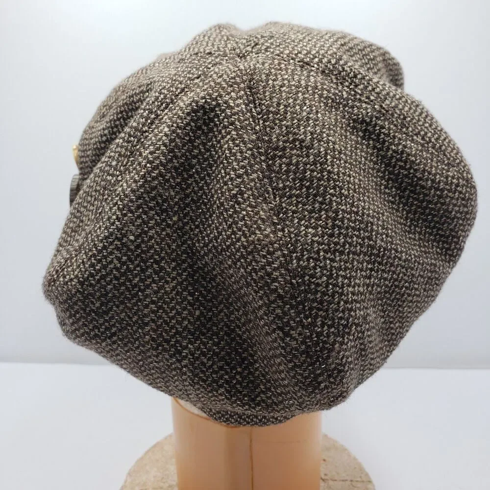 Old Navy 2006 Y2K Women's Cabbie Newsboy Cap Hat Tweed One Size